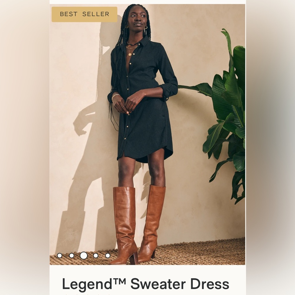 Faherty NWOT Legend Sweater Dress - XXS Heathered Black Twill